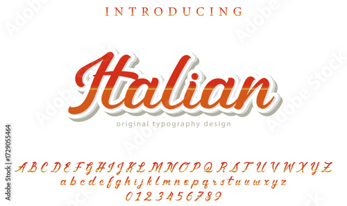 Italian - Elegant 3D Script Font with Handwritten Style for Modern Typography and Branding