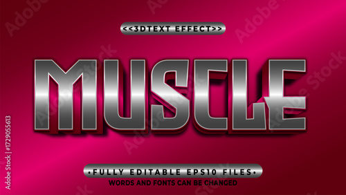editable 3d muscle text effect.typhography logo