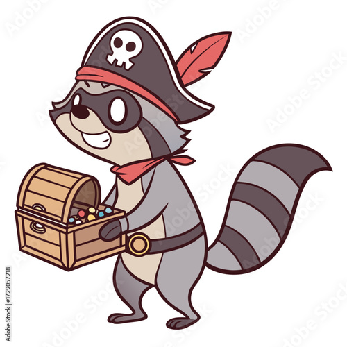 pirate with treasure chest