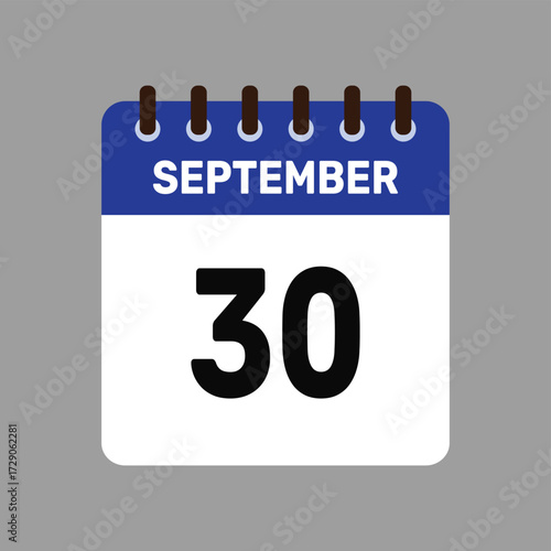 calendar with september 30 icon vector reminder for important deadlines and special events this autumn season