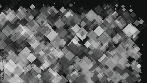 Overlapping translucent grey squares abstract pattern geometric