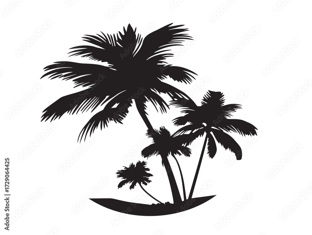 Obraz premium Tropical silhouette icon vector illustration solid black symbol for beach vacation