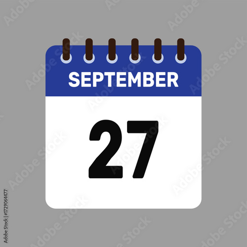 calendar with september 27 icon vector reminder for important deadlines and special events this autumn season
