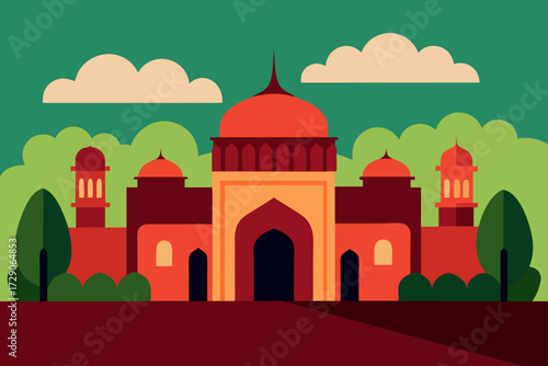 taj mahal vector illustration