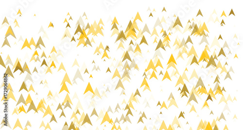 Scattered golden yellow arrows pointing upwards a direction movement