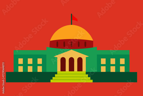 illustration of a mosque in colour