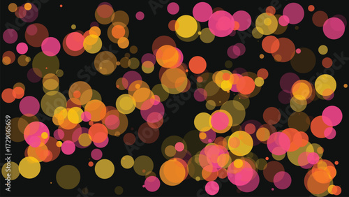Scattered translucent circles in warm colors shape pattern