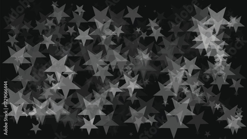 Scattered translucent gray stars a dark vector