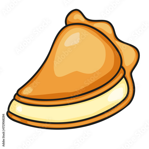 Cute colorful pie slice vector illustration isolated on white background for menus cafes and logos