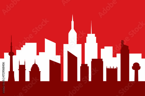 seattle skyline with flag