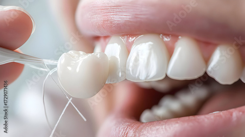 Closeup Of Dental Procedure On Woman's Teeth