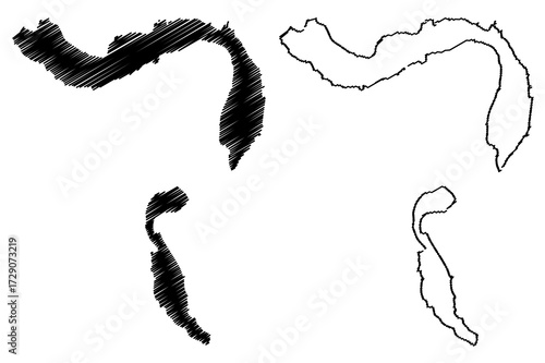 Qena Governorate (Governorates of Egypt, Arab Republic of Egypt) map vector illustration, scribble sketch Qena map