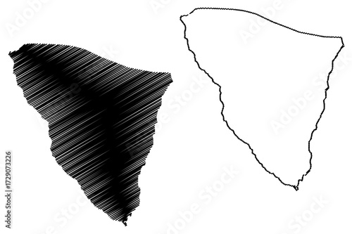 South Sinai Governorate (Governorates of Egypt, Arab Republic of Egypt) map vector illustration, scribble sketch South Sinai map