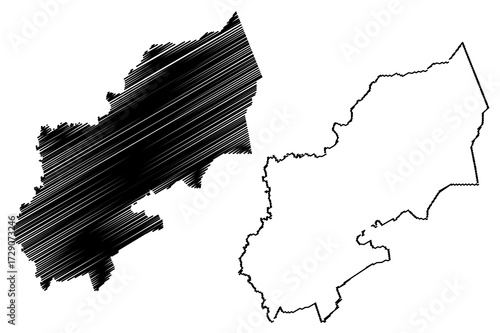 Sharqia Governorate (Governorates of Egypt, Arab Republic of Egypt) map vector illustration, scribble sketch Sharqia map