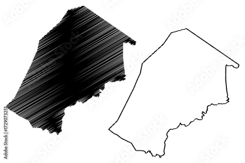 Hhohho Region (Swaziland, Kingdom of Eswatini) map vector illustration, scribble sketch Hhohho map