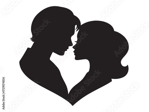 Valentines day silhouette icon vector illustration solid black symbol for love romance