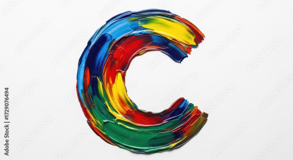 Obraz premium Abstract colorful brushstrokes on white background. Minimal design.