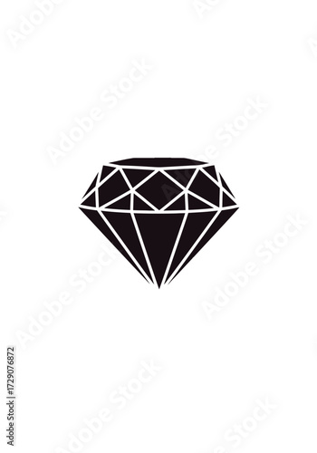 Stylized black diamond silhouette with geometric facets on a plain white background, representing luxury and value.