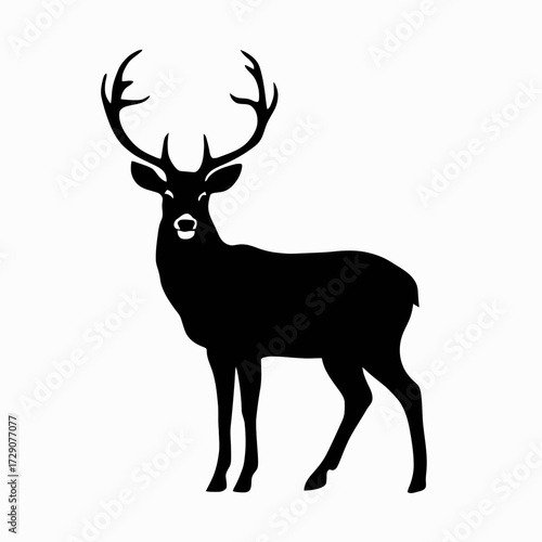 Majestic deer silhouette vector illustration scalable graphic for wildlife design projects silhouette white background