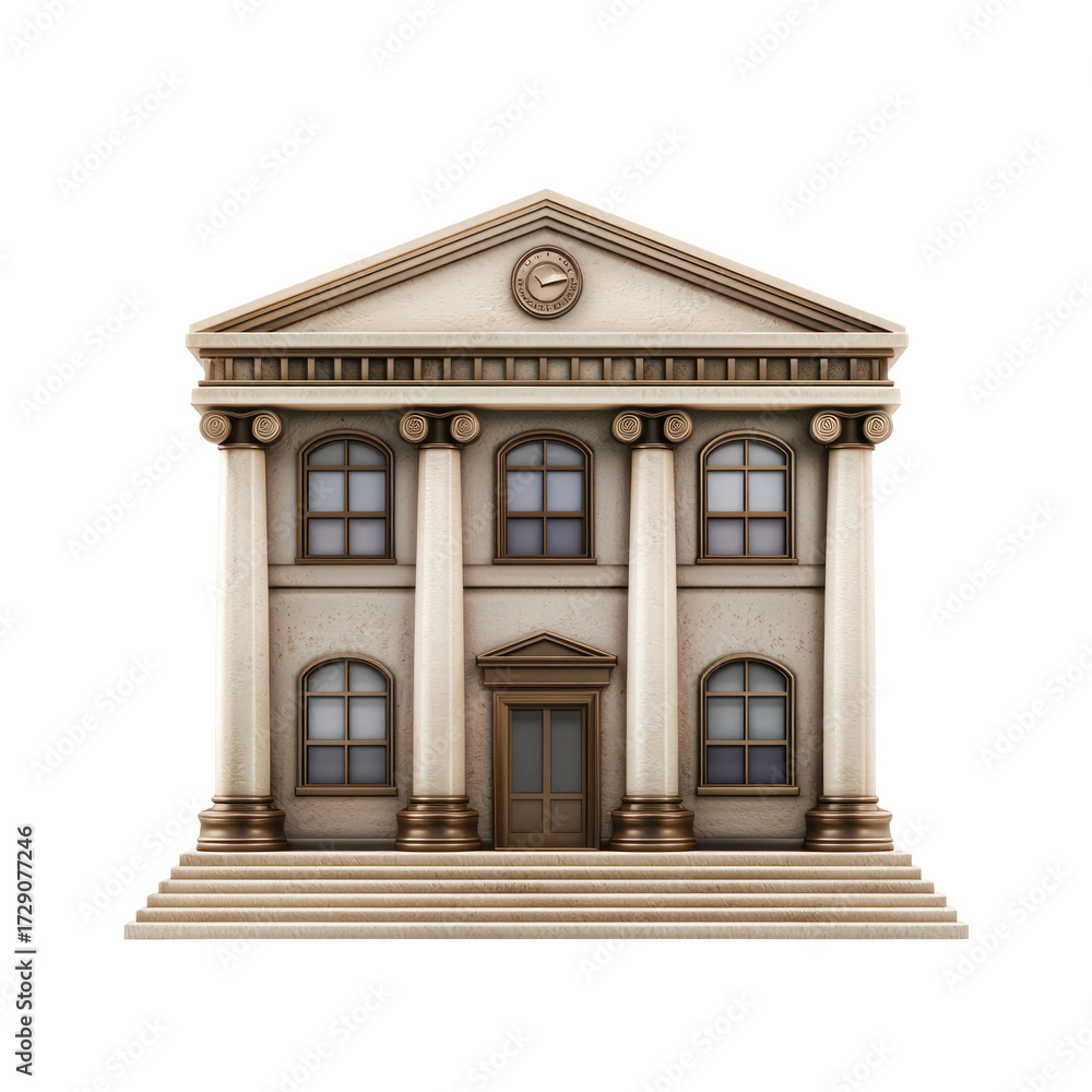 Obraz premium Bank isolate on transparent background