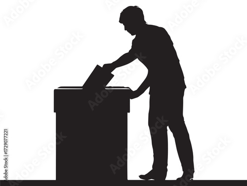 Voting elections silhouette icon vector illustration solid black symbol for democracy