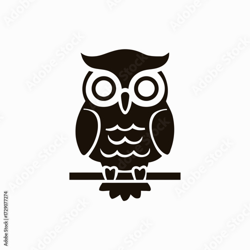Minimalist silhouette owl icon vector illustration scalable eps graphic design art silhouette white background