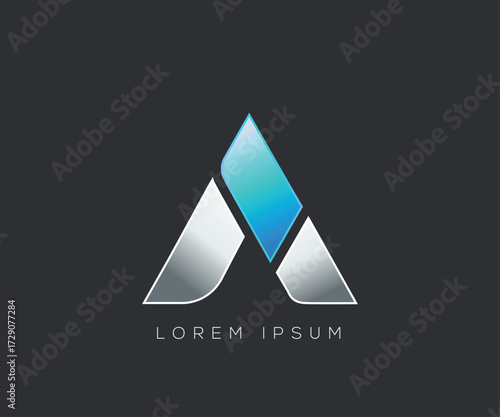 A Initial shape logo design gradient colors template