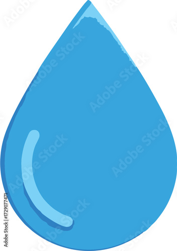A minimalist blue water drop icon symbolizes purity, hydration, and ecological responsibility. Ideal for projects focusing on health, wellness, and environmental conservation, offering a clean