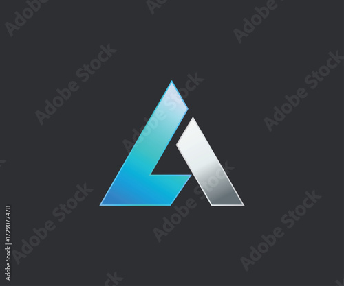 minimalist A Initial logo design gradient colors template