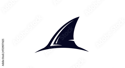 A sleek, dark blue and black stylized shark fin logo design on a clean white background, representing power and speed.