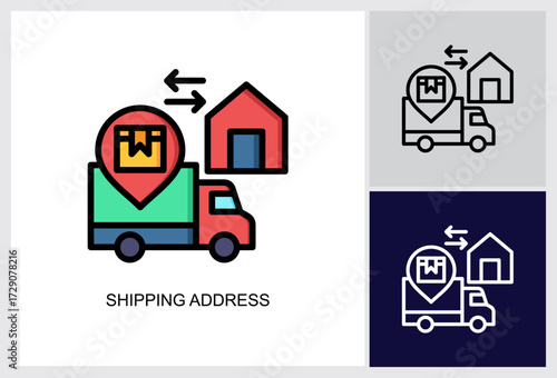 Shipping Address icon Vector Illustration 