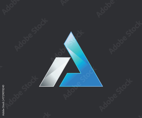  minimalist A letter logo design gradient colors template.