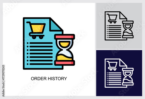 Order History icon  Vector Illustration 