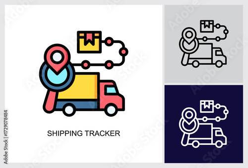 Shipping Tracker icon Vector Illustration 