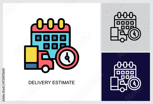 Delivery Estimate icon Multi Style Vector Illustration 