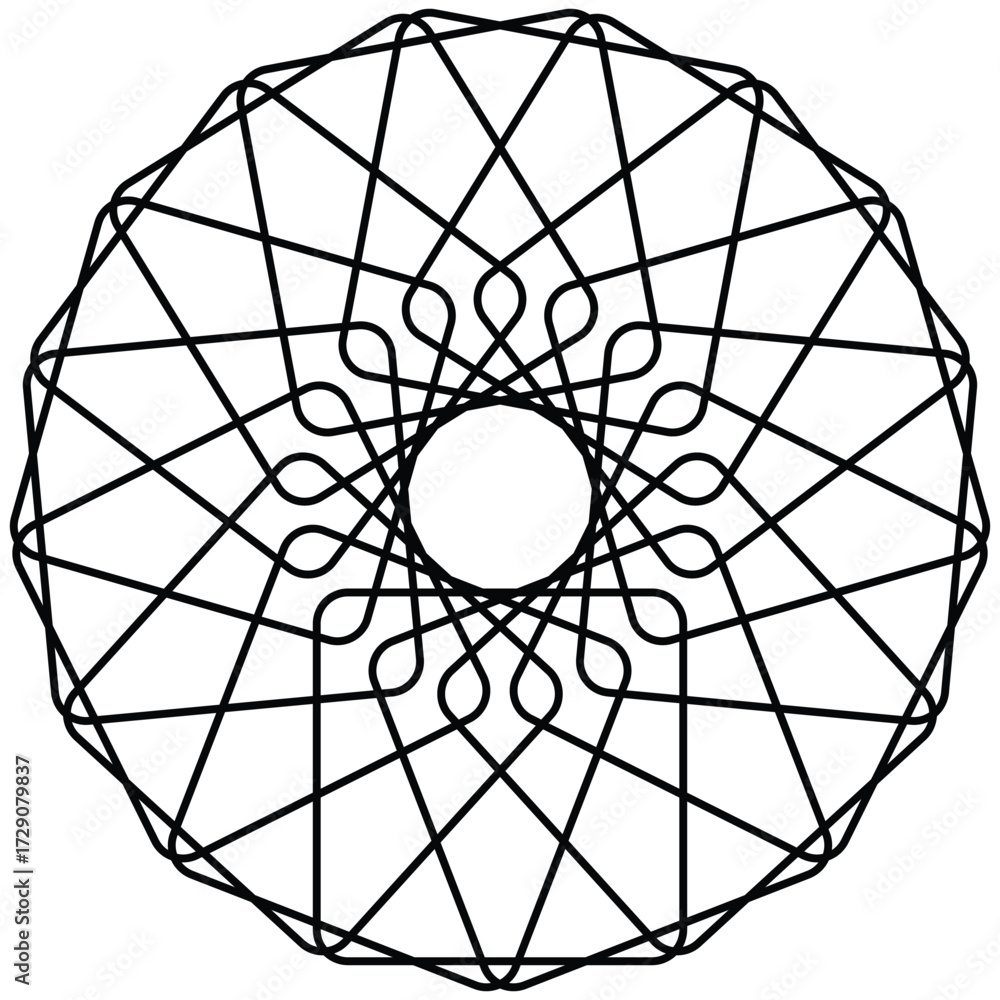 Obraz premium Vector geometric circular ornament isolated on a white background