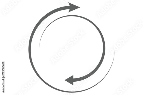 rotate arrow icon, refresh and reload icon Circle arrows. Circular process, rotate infographic element Round step loop sync loading arrow symbol. Rotation option editable stroke vector recycle refresh