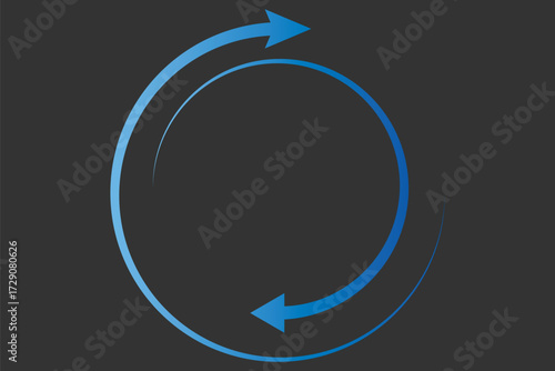 rotate arrow icon, refresh and reload icon Circle arrows. Circular process, rotate infographic element Round step loop sync loading arrow symbol. Rotation option editable stroke vector recycle refresh