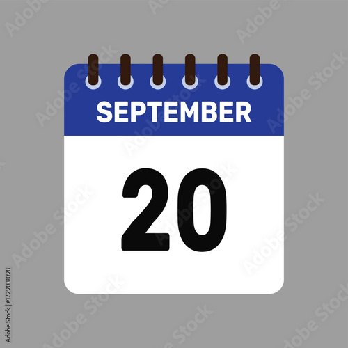 calendar with september 20 icon vector reminder for important deadlines and special events this autumn season