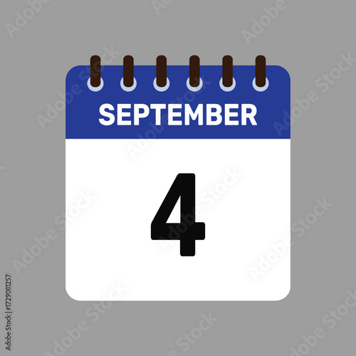 calendar with september 4 icon vector reminder for important deadlines and special events this autumn season