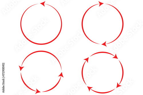 circle arrow icon set. circular arrow icon, refresh, reload, rotation arrow icon symbol sign, Circle arrow icon set. Symbol of reload, refresh, loading  recycle and repeat. Interconnecting round arrow