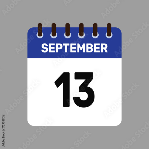 calendar with september 13 icon vector reminder for important deadlines and special events this autumn season