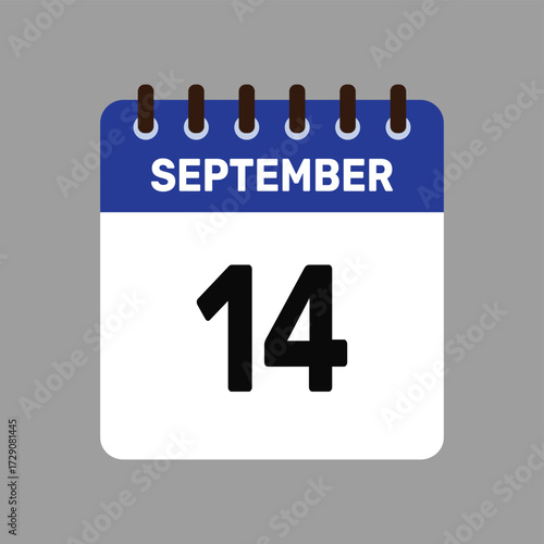 calendar with september 14 icon vector reminder for important deadlines and special events this autumn season