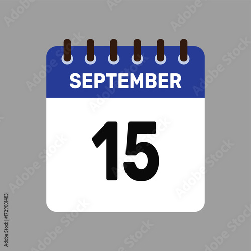 calendar with september 15 icon vector reminder for important deadlines and special events this autumn season