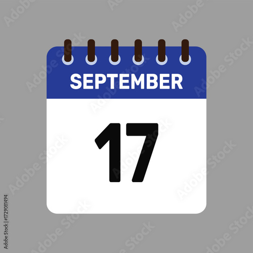 calendar with september 17 icon vector reminder for important deadlines and special events this autumn season