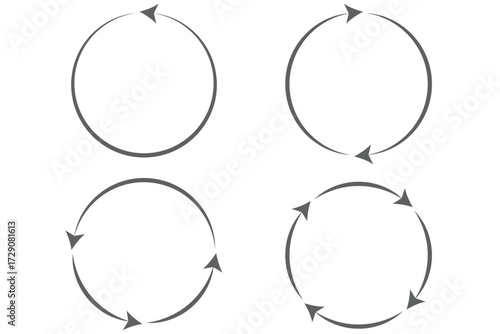 circle arrow icon set. circular arrow icon, refresh, reload, rotation arrow icon symbol sign, Circle arrow icon set. Symbol of reload, refresh, loading  recycle and repeat. Interconnecting round arrow