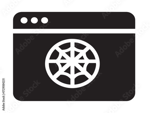 Web marketing silhouette icon vector illustration solid black symbol for online strategy