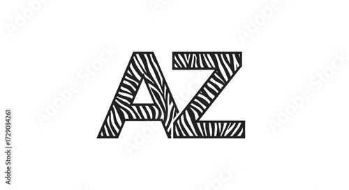 Stylized 'AZ' typography artwork combining letters and animalistic skin pattern design