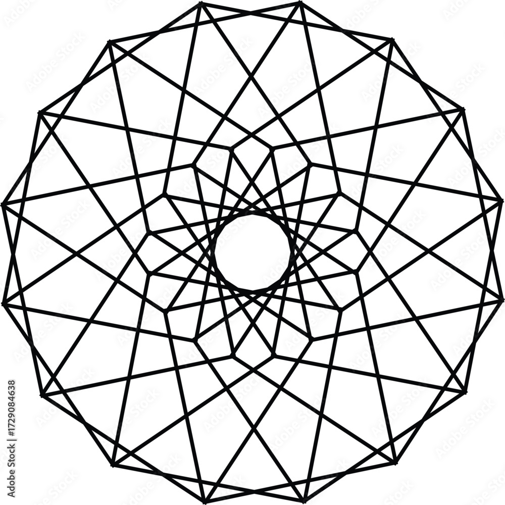 Obraz premium Vector geometric circular ornament isolated on a white background