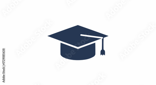 Wallpaper Mural Illustration of a navy blue graduation cap with a tassel on a white background in a simple style Torontodigital.ca